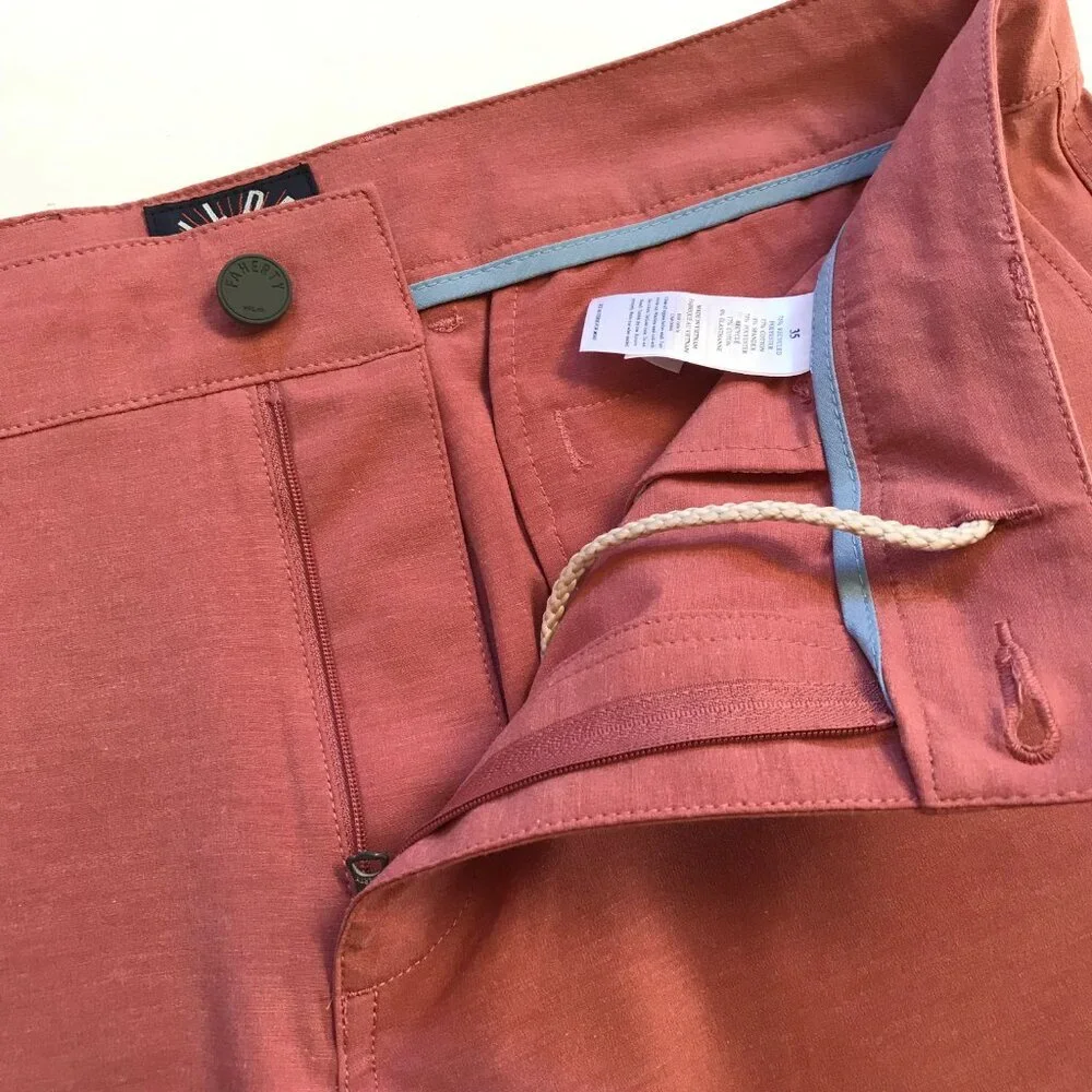 NWT Faherty All Day Bermuda Shorts Mens 35 Pink Rosebud 9